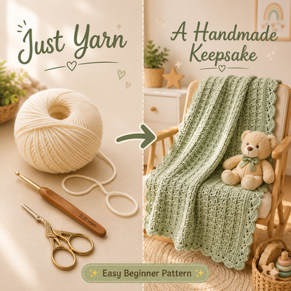 Waffle Stitch Baby Blanket Crochet Pattern PDF