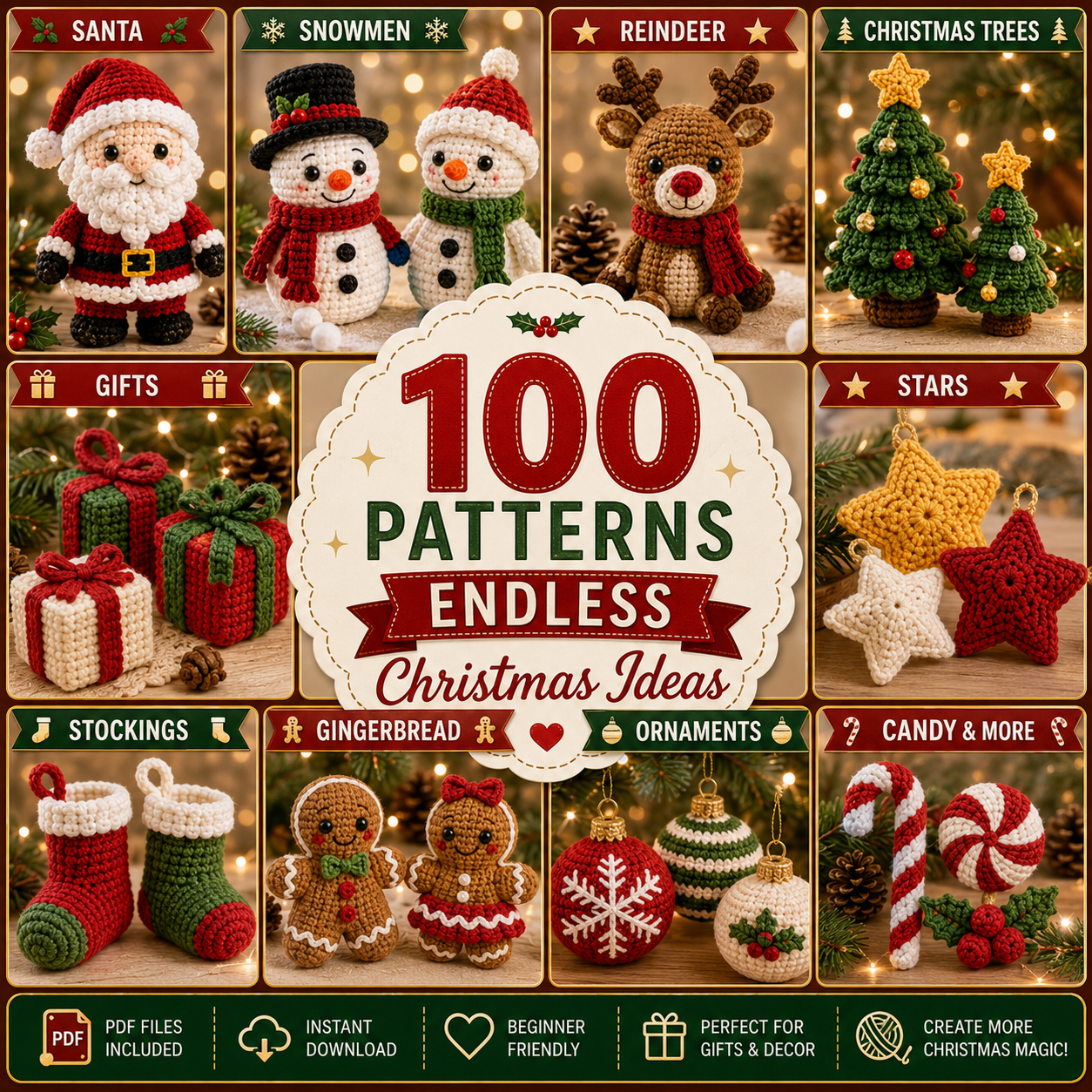 100 Christmas Crochet Patterns Bundle PDF