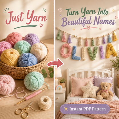 Crochet Alphabet Letters Pattern Bundle (A–Z PDF)