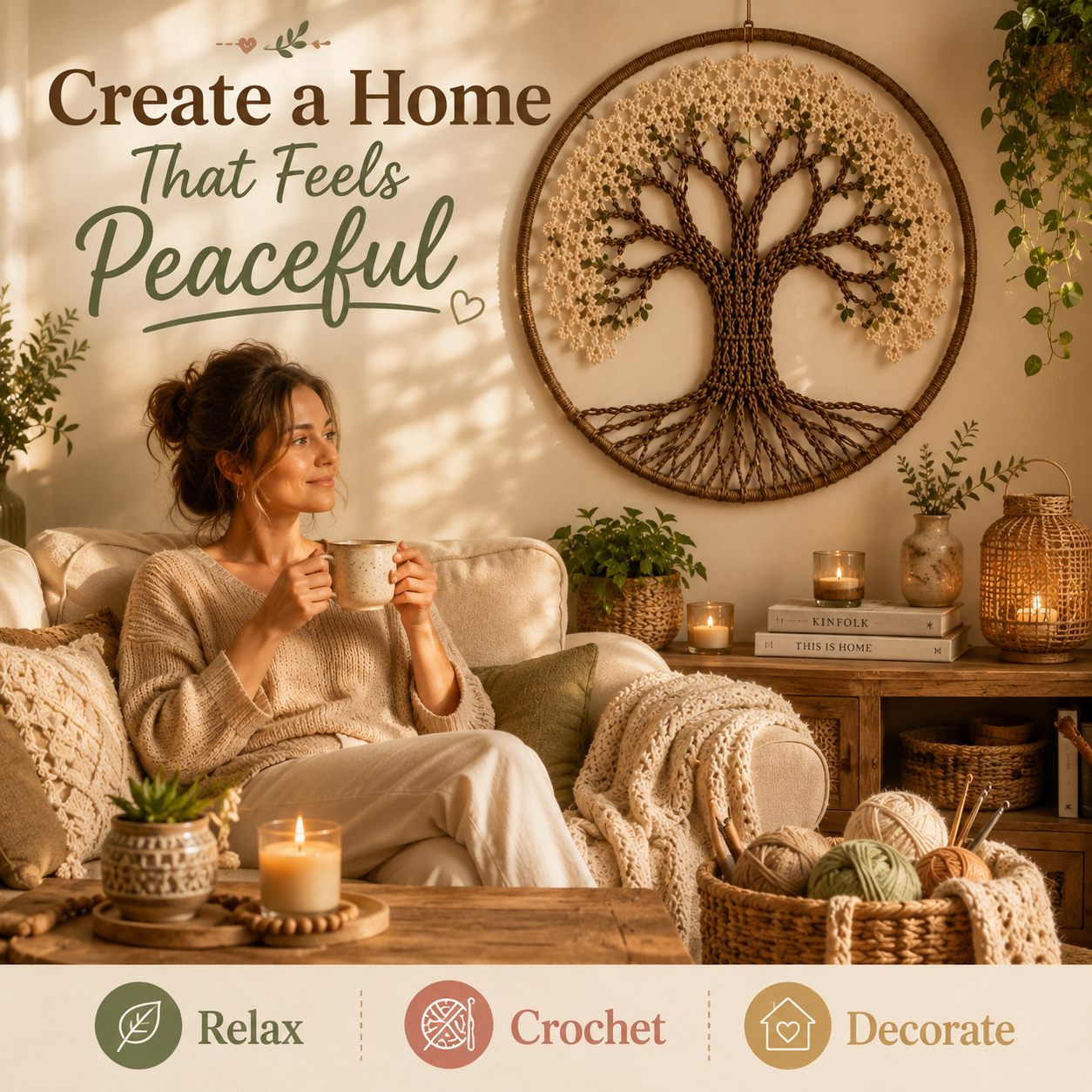 Tree of Life Crochet Wall Hanging Pattern PDF