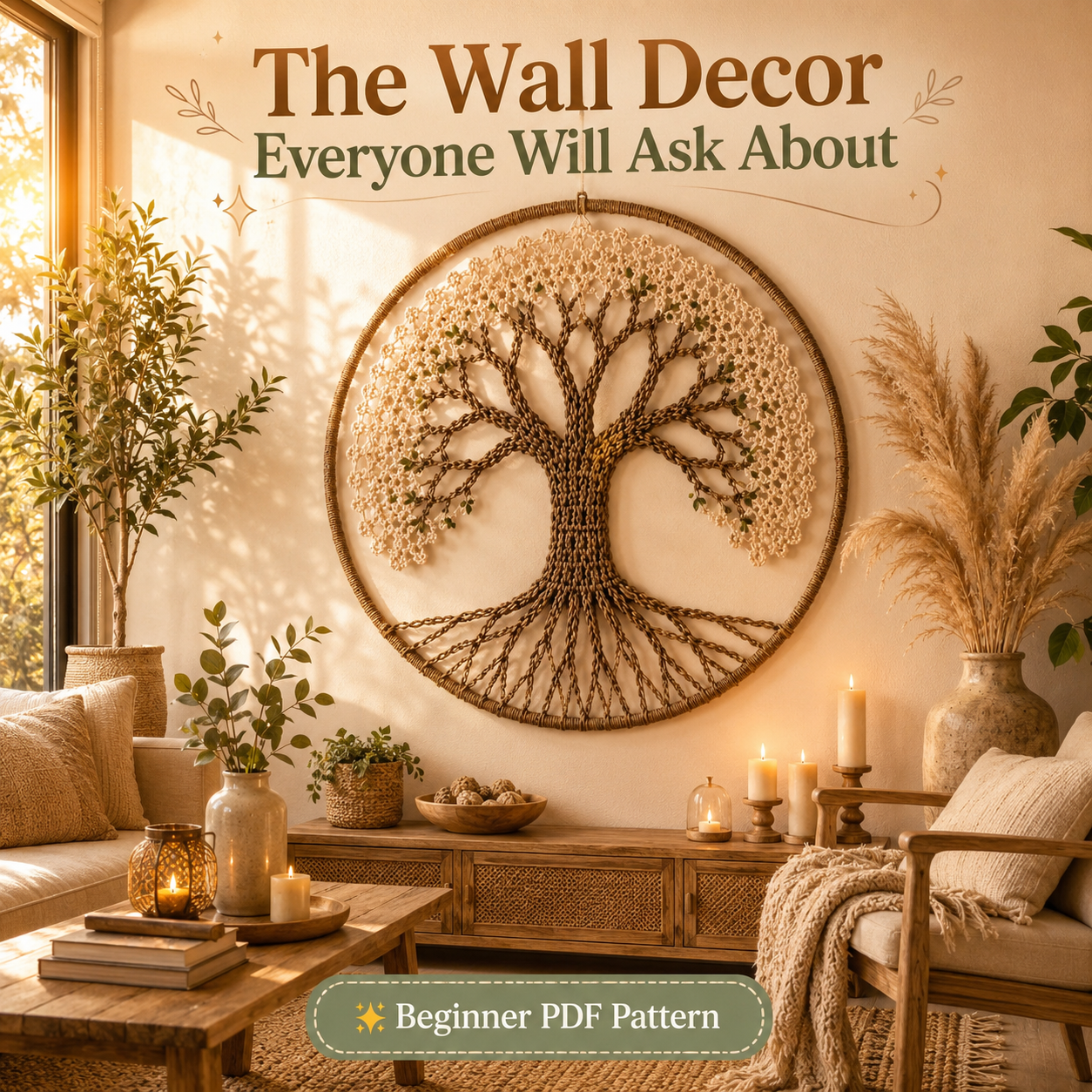 Tree of Life Crochet Wall Hanging Pattern PDF